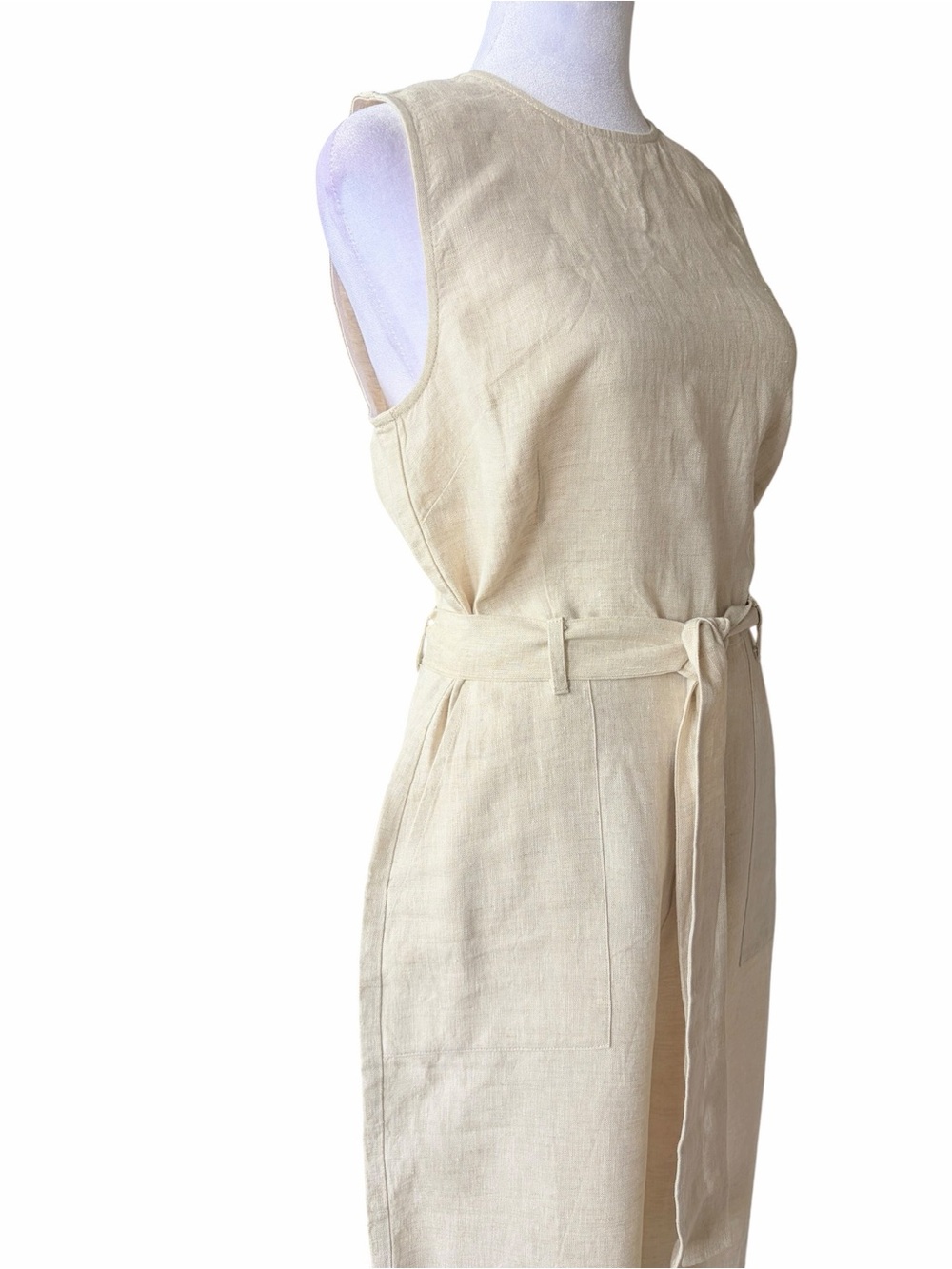 Reformation Naomi Linen Sleeveless Wide-Leg Jumpsuit - Natural - Picture 5 of 9